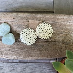Carved floral earrings